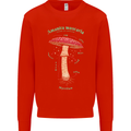 Mushroom Anatomy Magic LSD Kids Sweatshirt Jumper Bright Red