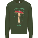 Mushroom Anatomy Magic LSD Kids Sweatshirt Jumper Forest Green