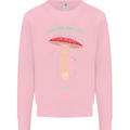 Mushroom Anatomy Magic LSD Kids Sweatshirt Jumper Light Pink