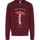 Mushroom Anatomy Magic LSD Kids Sweatshirt Jumper Maroon