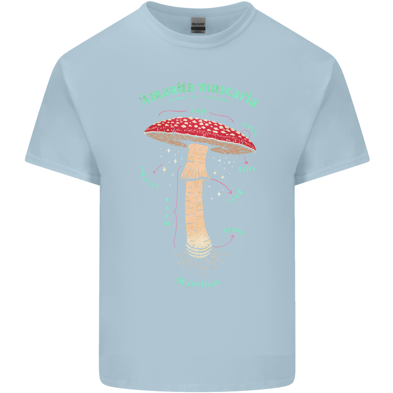 Mushroom Anatomy Magic LSD Kids T-Shirt Childrens Light Blue