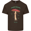 Mushroom Anatomy Magic LSD Mens Cotton T-Shirt Tee Top Dark Chocolate