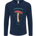 Mushroom Anatomy Magic LSD Mens Long Sleeve T-Shirt Navy Blue
