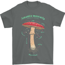 Mushroom Anatomy Magic LSD Mens T-Shirt 100% Cotton Charcoal