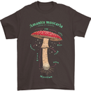 Mushroom Anatomy Magic LSD Mens T-Shirt 100% Cotton Dark Chocolate