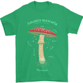 Mushroom Anatomy Magic LSD Mens T-Shirt 100% Cotton Irish Green