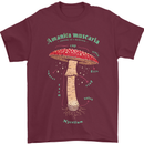 Mushroom Anatomy Magic LSD Mens T-Shirt 100% Cotton Maroon
