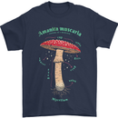 Mushroom Anatomy Magic LSD Mens T-Shirt 100% Cotton Navy Blue