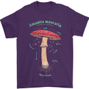 Mushroom Anatomy Magic LSD Mens T-Shirt 100% Cotton Purple