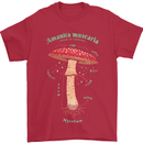 Mushroom Anatomy Magic LSD Mens T-Shirt 100% Cotton Red