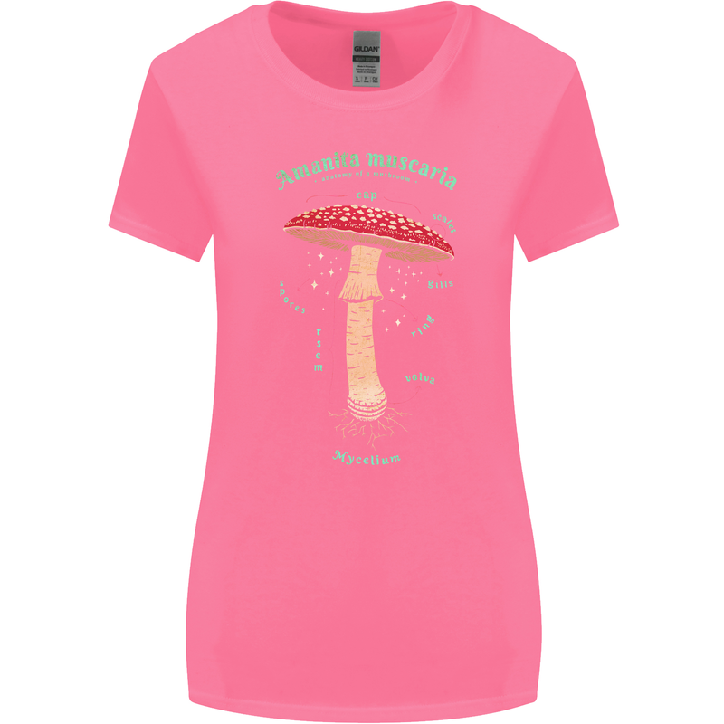 Mushroom Anatomy Magic LSD Womens Wider Cut T-Shirt Azalea