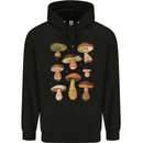 Mushroom Faces Foraging Mycology Childrens Kids Hoodie Black