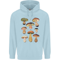 Mushroom Faces Foraging Mycology Childrens Kids Hoodie Light Blue