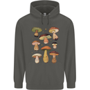 Mushroom Faces Foraging Mycology Childrens Kids Hoodie Storm Grey