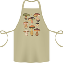 Mushroom Faces Foraging Mycology Cotton Apron 100% Organic Khaki