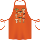 Mushroom Faces Foraging Mycology Cotton Apron 100% Organic Orange