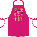 Mushroom Faces Foraging Mycology Cotton Apron 100% Organic Pink