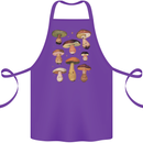Mushroom Faces Foraging Mycology Cotton Apron 100% Organic Purple