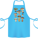 Mushroom Faces Foraging Mycology Cotton Apron 100% Organic Turquoise