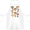 Mushroom Faces Foraging Mycology Cotton Apron 100% Organic White