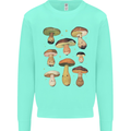 Mushroom Faces Foraging Mycology Kids Sweatshirt Jumper Peppermint