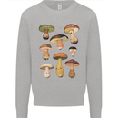 Mushroom Faces Foraging Mycology Kids Sweatshirt Jumper Sports Grey