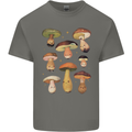 Mushroom Faces Foraging Mycology Kids T-Shirt Childrens Charcoal