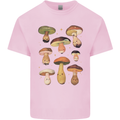 Mushroom Faces Foraging Mycology Kids T-Shirt Childrens Light Pink