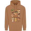 Mushroom Faces Foraging Mycology Mens 80% Cotton Hoodie Caramel Latte