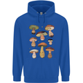 Mushroom Faces Foraging Mycology Mens 80% Cotton Hoodie Royal Blue