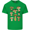 Mushroom Faces Foraging Mycology Mens Cotton T-Shirt Tee Top Irish Green