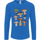 Mushroom Faces Foraging Mycology Mens Long Sleeve T-Shirt Royal Blue