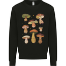 Mushroom Faces Foraging Mycology Mens Sweatshirt Jumper Black