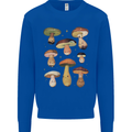 Mushroom Faces Foraging Mycology Mens Sweatshirt Jumper Royal Blue