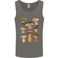 Mushroom Faces Foraging Mycology Mens Vest Tank Top Charcoal