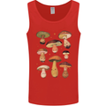 Mushroom Faces Foraging Mycology Mens Vest Tank Top Red
