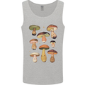 Mushroom Faces Foraging Mycology Mens Vest Tank Top Sports Grey