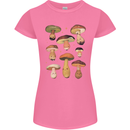 Mushroom Faces Foraging Mycology Womens Petite Cut T-Shirt Azalea