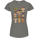 Mushroom Faces Foraging Mycology Womens Petite Cut T-Shirt Charcoal