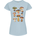 Mushroom Faces Foraging Mycology Womens Petite Cut T-Shirt Light Blue