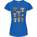 Mushroom Faces Foraging Mycology Womens Petite Cut T-Shirt Royal Blue