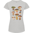 Mushroom Faces Foraging Mycology Womens Petite Cut T-Shirt Sports Grey