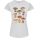 Mushroom Faces Foraging Mycology Womens Petite Cut T-Shirt White