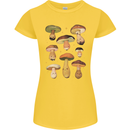 Mushroom Faces Foraging Mycology Womens Petite Cut T-Shirt Yellow