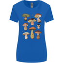 Mushroom Faces Foraging Mycology Womens Wider Cut T-Shirt Royal Blue