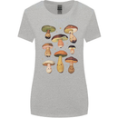 Mushroom Faces Foraging Mycology Womens Wider Cut T-Shirt Sports Grey
