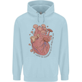 Mushroom Heart Foraging Mycology Childrens Kids Hoodie Light Blue