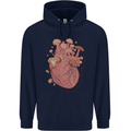 Mushroom Heart Foraging Mycology Childrens Kids Hoodie Navy Blue