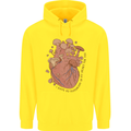 Mushroom Heart Foraging Mycology Childrens Kids Hoodie Yellow