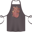 Mushroom Heart Foraging Mycology Cotton Apron 100% Organic Dark Grey